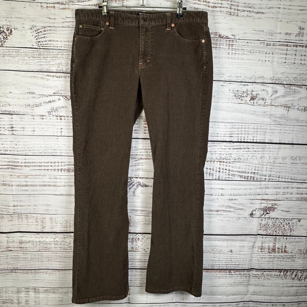 Womens VTG Polo Jeans Co Ralph Lauren Brown Corduroy Pants Boot Cut Size 14/32